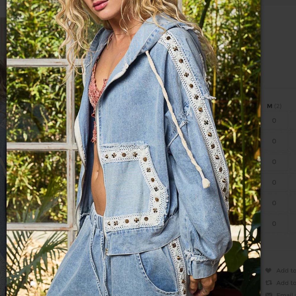 POL Light Blue Denim Joggers - Picture 7 of 13